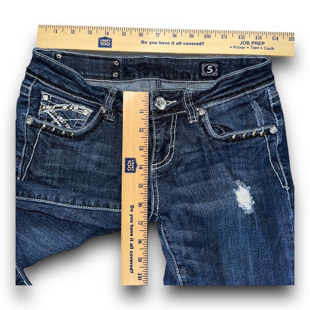 L.A. Idol embellished bootcut jeans Sz. 5 - Picture 7 of 9